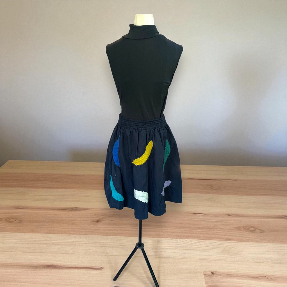 Girls From Savoy Anthropologie A-line Feather Skirt Size 6